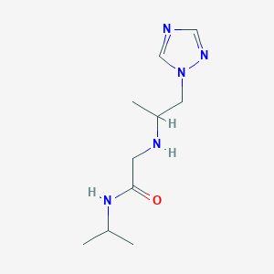 molecular formula C10H19N5O B5933496 N-isopropyl-2-{[1-methyl-2-(1H-1,2,4-triazol-1-yl)ethyl]amino}acetamide 