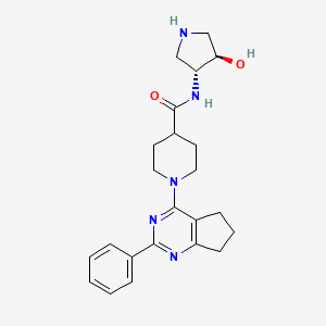 molecular formula C23H29N5O2 B5933530 N-[rel-(3R,4R)-4-hydroxy-3-pyrrolidinyl]-1-(2-phenyl-6,7-dihydro-5H-cyclopenta[d]pyrimidin-4-yl)-4-piperidinecarboxamide dihydrochloride 