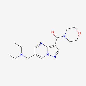 molecular formula C16H23N5O2 B5933600 N-ethyl-N-{[3-(morpholin-4-ylcarbonyl)pyrazolo[1,5-a]pyrimidin-6-yl]methyl}ethanamine 