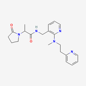 molecular formula C21H27N5O2 B5933683 N-({2-[methyl(2-pyridin-2-ylethyl)amino]pyridin-3-yl}methyl)-2-(2-oxopyrrolidin-1-yl)propanamide 