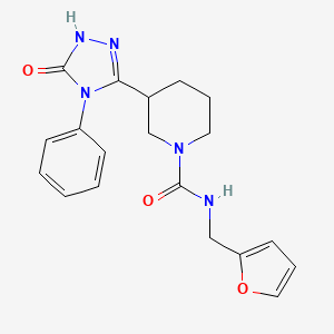 molecular formula C19H21N5O3 B5933712 N-(2-furylmethyl)-3-(5-oxo-4-phenyl-4,5-dihydro-1H-1,2,4-triazol-3-yl)piperidine-1-carboxamide 