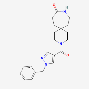 molecular formula C21H26N4O2 B5933717 3-[(1-benzyl-1H-pyrazol-4-yl)carbonyl]-3,9-diazaspiro[5.6]dodecan-10-one 