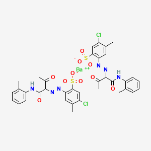 molecular formula C36H34BaCl2N6O10S2 B593373 barium(2+);5-chloro-4-methyl-2-[[1-(2-methylanilino)-1,3-dioxobutan-2-yl]diazenyl]benzenesulfonate CAS No. 129212-14-2