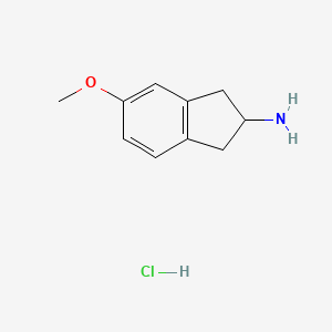 molecular formula C10H14ClNO B593378 5-methoxy-2,3-dihydro-1H-inden-2-amine hydrochloride CAS No. 81593-54-6