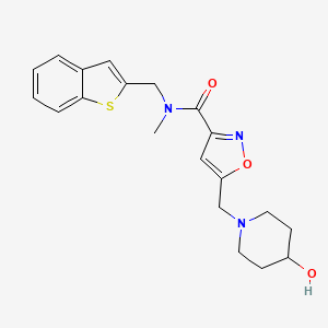 molecular formula C20H23N3O3S B5933783 N-(1-benzothien-2-ylmethyl)-5-[(4-hydroxypiperidin-1-yl)methyl]-N-methylisoxazole-3-carboxamide 