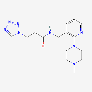 molecular formula C15H22N8O B5933844 N-{[2-(4-methylpiperazin-1-yl)pyridin-3-yl]methyl}-3-(1H-tetrazol-1-yl)propanamide 
