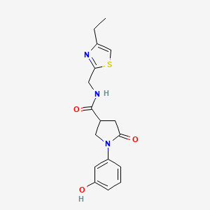 molecular formula C17H19N3O3S B5934003 N-[(4-ethyl-1,3-thiazol-2-yl)methyl]-1-(3-hydroxyphenyl)-5-oxopyrrolidine-3-carboxamide 