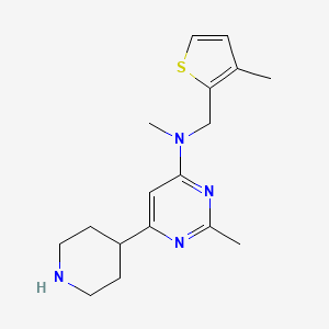molecular formula C17H24N4S B5934007 N,2-dimethyl-N-[(3-methyl-2-thienyl)methyl]-6-piperidin-4-ylpyrimidin-4-amine 