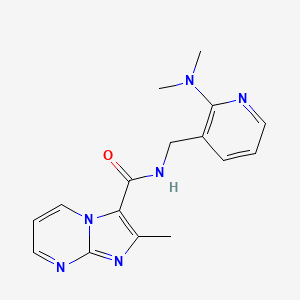 molecular formula C16H18N6O B5934009 N-{[2-(dimethylamino)pyridin-3-yl]methyl}-2-methylimidazo[1,2-a]pyrimidine-3-carboxamide 