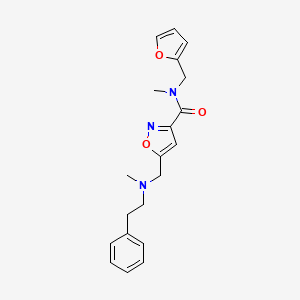 molecular formula C20H23N3O3 B5934014 N-(2-furylmethyl)-N-methyl-5-{[methyl(2-phenylethyl)amino]methyl}isoxazole-3-carboxamide 