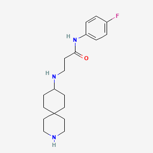 molecular formula C19H28FN3O B5934084 N~3~-3-azaspiro[5.5]undec-9-yl-N~1~-(4-fluorophenyl)-beta-alaninamide dihydrochloride 