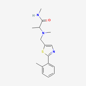 molecular formula C16H21N3OS B5934122 N-methyl-2-(methyl{[2-(2-methylphenyl)-1,3-thiazol-5-yl]methyl}amino)propanamide 