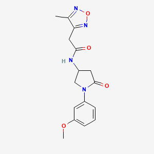 molecular formula C16H18N4O4 B5934149 N-[1-(3-methoxyphenyl)-5-oxopyrrolidin-3-yl]-2-(4-methyl-1,2,5-oxadiazol-3-yl)acetamide 