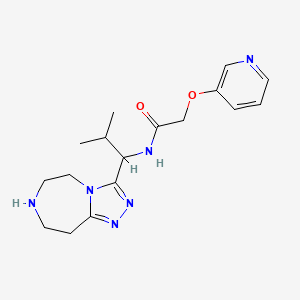 molecular formula C17H24N6O2 B5934181 N-[2-methyl-1-(6,7,8,9-tetrahydro-5H-[1,2,4]triazolo[4,3-d][1,4]diazepin-3-yl)propyl]-2-(pyridin-3-yloxy)acetamide 