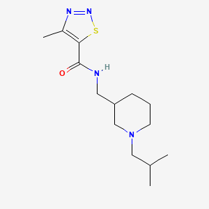 molecular formula C14H24N4OS B5934200 N-[(1-isobutylpiperidin-3-yl)methyl]-4-methyl-1,2,3-thiadiazole-5-carboxamide 