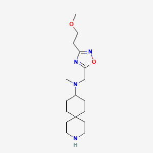 molecular formula C17H30N4O2 B5934243 N-{[3-(2-methoxyethyl)-1,2,4-oxadiazol-5-yl]methyl}-N-methyl-3-azaspiro[5.5]undecan-9-amine dihydrochloride 