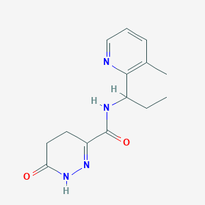molecular formula C14H18N4O2 B5934321 N-[1-(3-methylpyridin-2-yl)propyl]-6-oxo-1,4,5,6-tetrahydropyridazine-3-carboxamide 