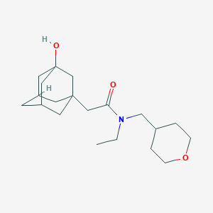 molecular formula C20H33NO3 B5934451 N-ethyl-2-(3-hydroxy-1-adamantyl)-N-(tetrahydro-2H-pyran-4-ylmethyl)acetamide 