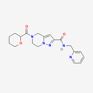 molecular formula C19H23N5O3 B5934523 N-(pyridin-2-ylmethyl)-5-(tetrahydro-2H-pyran-2-ylcarbonyl)-4,5,6,7-tetrahydropyrazolo[1,5-a]pyrazine-2-carboxamide 