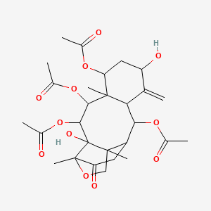 molecular formula C28H38O12 B593456 Decinnamoyltaxagifine 