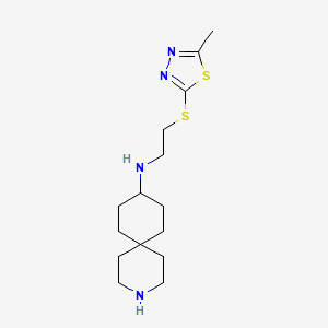molecular formula C15H26N4S2 B5934666 N-{2-[(5-methyl-1,3,4-thiadiazol-2-yl)thio]ethyl}-3-azaspiro[5.5]undecan-9-amine dihydrochloride 