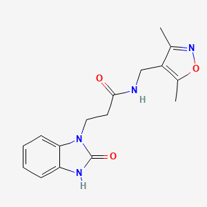 molecular formula C16H18N4O3 B5934747 N-[(3,5-dimethylisoxazol-4-yl)methyl]-3-(2-oxo-2,3-dihydro-1H-benzimidazol-1-yl)propanamide 