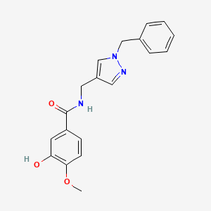 molecular formula C19H19N3O3 B5934856 N-[(1-benzyl-1H-pyrazol-4-yl)methyl]-3-hydroxy-4-methoxybenzamide 
