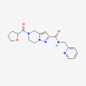 molecular formula C18H21N5O3 B5934943 N-(pyridin-2-ylmethyl)-5-(tetrahydrofuran-2-ylcarbonyl)-4,5,6,7-tetrahydropyrazolo[1,5-a]pyrazine-2-carboxamide 
