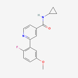 molecular formula C16H15FN2O2 B5935051 N-cyclopropyl-2-(2-fluoro-5-methoxyphenyl)isonicotinamide 