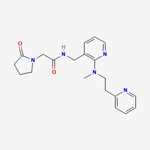 molecular formula C20H25N5O2 B5935196 N-({2-[methyl(2-pyridin-2-ylethyl)amino]pyridin-3-yl}methyl)-2-(2-oxopyrrolidin-1-yl)acetamide 