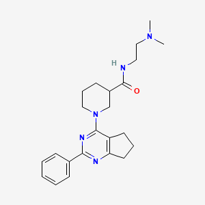 molecular formula C23H31N5O B5935306 N-[2-(dimethylamino)ethyl]-1-(2-phenyl-6,7-dihydro-5H-cyclopenta[d]pyrimidin-4-yl)piperidine-3-carboxamide 