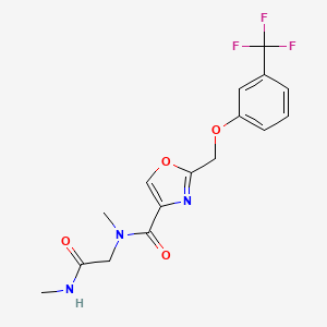 molecular formula C16H16F3N3O4 B5935359 N-methyl-N-[2-(methylamino)-2-oxoethyl]-2-{[3-(trifluoromethyl)phenoxy]methyl}-1,3-oxazole-4-carboxamide 
