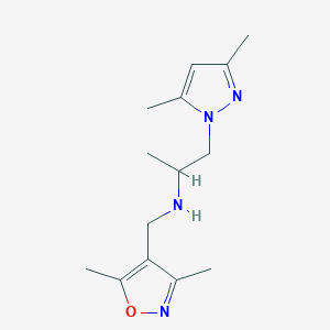 molecular formula C14H22N4O B5935375 N-[(3,5-dimethylisoxazol-4-yl)methyl]-1-(3,5-dimethyl-1H-pyrazol-1-yl)propan-2-amine 