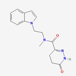 molecular formula C16H18N4O2 B5935416 N-[2-(1H-indol-1-yl)ethyl]-N-methyl-6-oxo-1,4,5,6-tetrahydropyridazine-3-carboxamide 