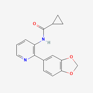 molecular formula C16H14N2O3 B5935442 N-[2-(1,3-benzodioxol-5-yl)pyridin-3-yl]cyclopropanecarboxamide 