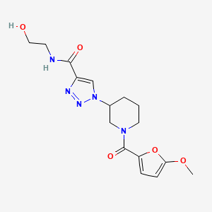 molecular formula C16H21N5O5 B5935502 N-(2-hydroxyethyl)-1-[1-(5-methoxy-2-furoyl)piperidin-3-yl]-1H-1,2,3-triazole-4-carboxamide 