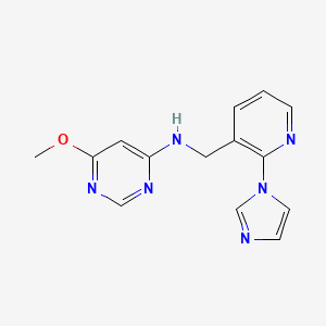 molecular formula C14H14N6O B5935533 N-{[2-(1H-imidazol-1-yl)pyridin-3-yl]methyl}-6-methoxypyrimidin-4-amine 