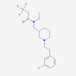 molecular formula C19H26F4N2O B5935546 N-ethyl-3,3,3-trifluoro-N-({1-[2-(3-fluorophenyl)ethyl]-3-piperidinyl}methyl)propanamide 