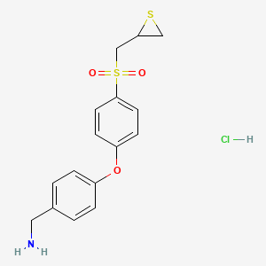 [4-[4-(Thiiran-2-ylmethylsulfonyl)phenoxy]phenyl]methanamine;hydrochloride