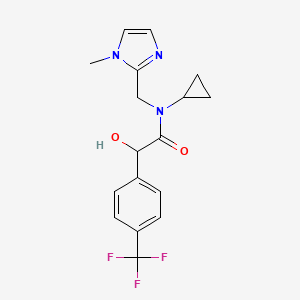 molecular formula C17H18F3N3O2 B5935661 N-cyclopropyl-2-hydroxy-N-[(1-methyl-1H-imidazol-2-yl)methyl]-2-[4-(trifluoromethyl)phenyl]acetamide 