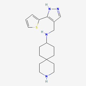 molecular formula C18H26N4S B5935734 N-{[5-(2-thienyl)-1H-pyrazol-4-yl]methyl}-3-azaspiro[5.5]undecan-9-amine dihydrochloride 
