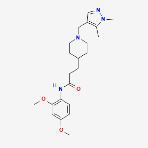 molecular formula C22H32N4O3 B5935884 N-(2,4-dimethoxyphenyl)-3-{1-[(1,5-dimethyl-1H-pyrazol-4-yl)methyl]-4-piperidinyl}propanamide 