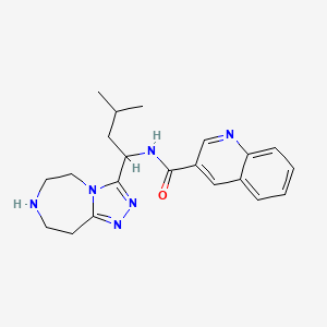 molecular formula C21H26N6O B5935913 N-[3-methyl-1-(6,7,8,9-tetrahydro-5H-[1,2,4]triazolo[4,3-d][1,4]diazepin-3-yl)butyl]quinoline-3-carboxamide 