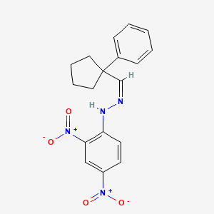 molecular formula C18H18N4O4 B593593 1-Phenylcyclopentanecarbaldehyde 2,4-dinitrophenyl hydrazone CAS No. 1812-68-6