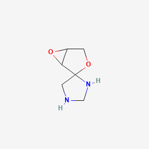 molecular formula C6H10N2O2 B593600 Spiro[3,6-dioxabicyclo[3.1.0]hexane-2,4'-imidazolidine] CAS No. 130201-65-9