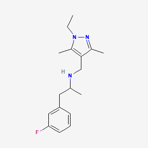molecular formula C17H24FN3 B5936016 N-[(1-ethyl-3,5-dimethyl-1H-pyrazol-4-yl)methyl]-1-(3-fluorophenyl)propan-2-amine 