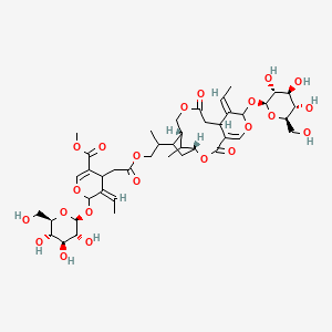 methyl (5Z)-5-ethylidene-4-[2-[2-[(1R,8Z,14S)-8-ethylidene-17-methyl-3,11-dioxo-7-[(2S,3R,4S,5S,6R)-3,4,5-trihydroxy-6-(hydroxymethyl)oxan-2-yl]oxy-2,6,12-trioxatricyclo[12.2.1.04,9]heptadec-4-en-15-yl]propoxy]-2-oxoethyl]-6-[(2S,3R,4S,5S,6R)-3,4,5-trihydroxy-6-(hydroxymethyl)oxan-2-yl]oxy-4H-pyran-3-carboxylate