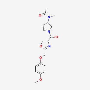 molecular formula C19H23N3O5 B5936158 N-[1-({2-[(4-methoxyphenoxy)methyl]-1,3-oxazol-4-yl}carbonyl)pyrrolidin-3-yl]-N-methylacetamide 