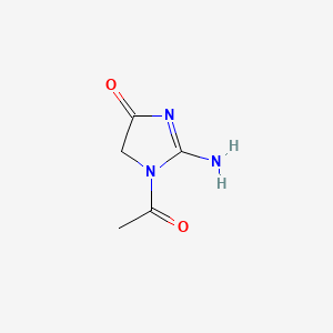 molecular formula C5H7N3O2 B593620 1-acetyl-2-amino-1H-imidazol-4(5H)-one CAS No. 130749-78-9