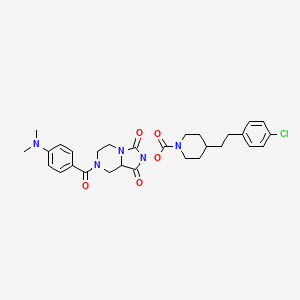 7-(4-(dimethylamino)benzoyl)-1,3-dioxohexahydroimidazo[1,5-a]pyrazin-2(3H)-yl 4-(4-chlorophenethyl)piperidine-1-carboxylate